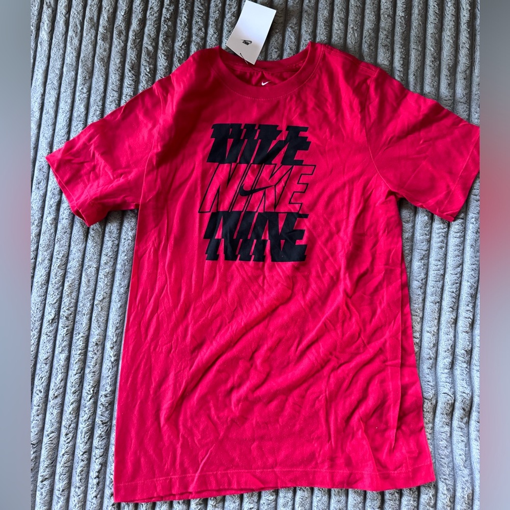 Nike Youth Red & Black Short Sleeve Crewneck TShirt